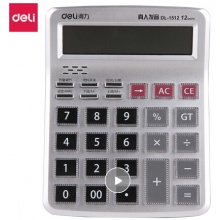 得力(deli)12位显示语音桌面计算器 财务计算器 透明大按键 办公用品 1512