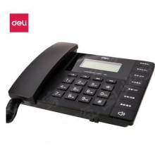 得力deli电话机座机 固定电话 办公家用 免电池 大按键 13567黑