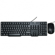 罗技（Logitech）MK100 键鼠套装 有线键鼠套装 办公键鼠套装 全尺寸 黑色 P口键盘 U口鼠标