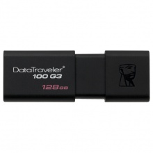 金士顿（Kingston）128G USB3.0 U盘 DT100G3 读速130MB/s 黑色 滑盖设计 时尚便利