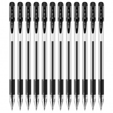 得力（deli）6600中性笔考试用笔卡装碳素中性笔子弹头水笔签字笔 黑色蓝色红色 0.5mm 12支/盒 黑色 单支