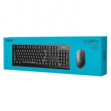 雷柏X120 PRO光学有线键鼠套装 全键紧凑布局舒适手感 商务办公笔记本电脑外接键盘鼠标套装