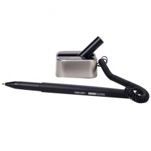 得力(deli)0.5mm商务办公桌面台笔签字笔 可粘贴台式中性笔单支 6796黑（支）