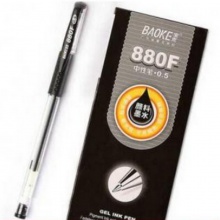 宝克 880F 中性笔 碳素笔芯 学生文具 黑色签字水笔 中性笔 经典商务签字笔 学生考试笔 0.5MM 12支/盒