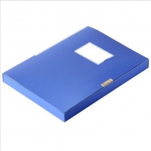 得力 5682 A4档案盒 资料夹 收纳大塑料文件盒 办公用品 厚35mm pp面料 蓝色