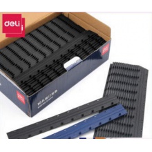 得力10孔装订夹条A4 100支/盒 黑色 7.5mm 可装订75页