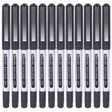 得力(deli)S656宝珠笔0.5mm直液式中性笔 针管笔 签字笔 黑色 12支/盒(1盒价格) 黑色 黑色