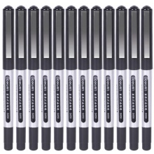 得力(deli)S656宝珠笔0.5mm直液式中性笔 针管笔 签字笔 黑色 12支/盒(1盒价格) 黑色 黑色