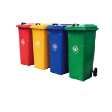 240L室内室外铁质分类垃圾桶干湿垃圾分类 绿色厨余垃圾 红色有害垃圾 蓝色可回收 灰色黑色其他垃圾可LOGO定制730*580*1050型号DH-240LT铁质