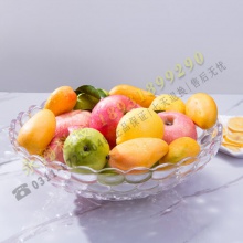 洁雅杰餐具玻璃水果盘 家用大容量果盘玻璃托盘(11.75英寸)糖果坚果零食玻璃果盘