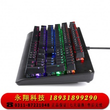 灵蛇（LINGSHE)机械键盘 有线机械键盘 104键 混光 黑色